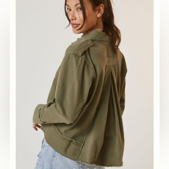 Anthropologie Olive Utility Jacket - Picture 2 of 6